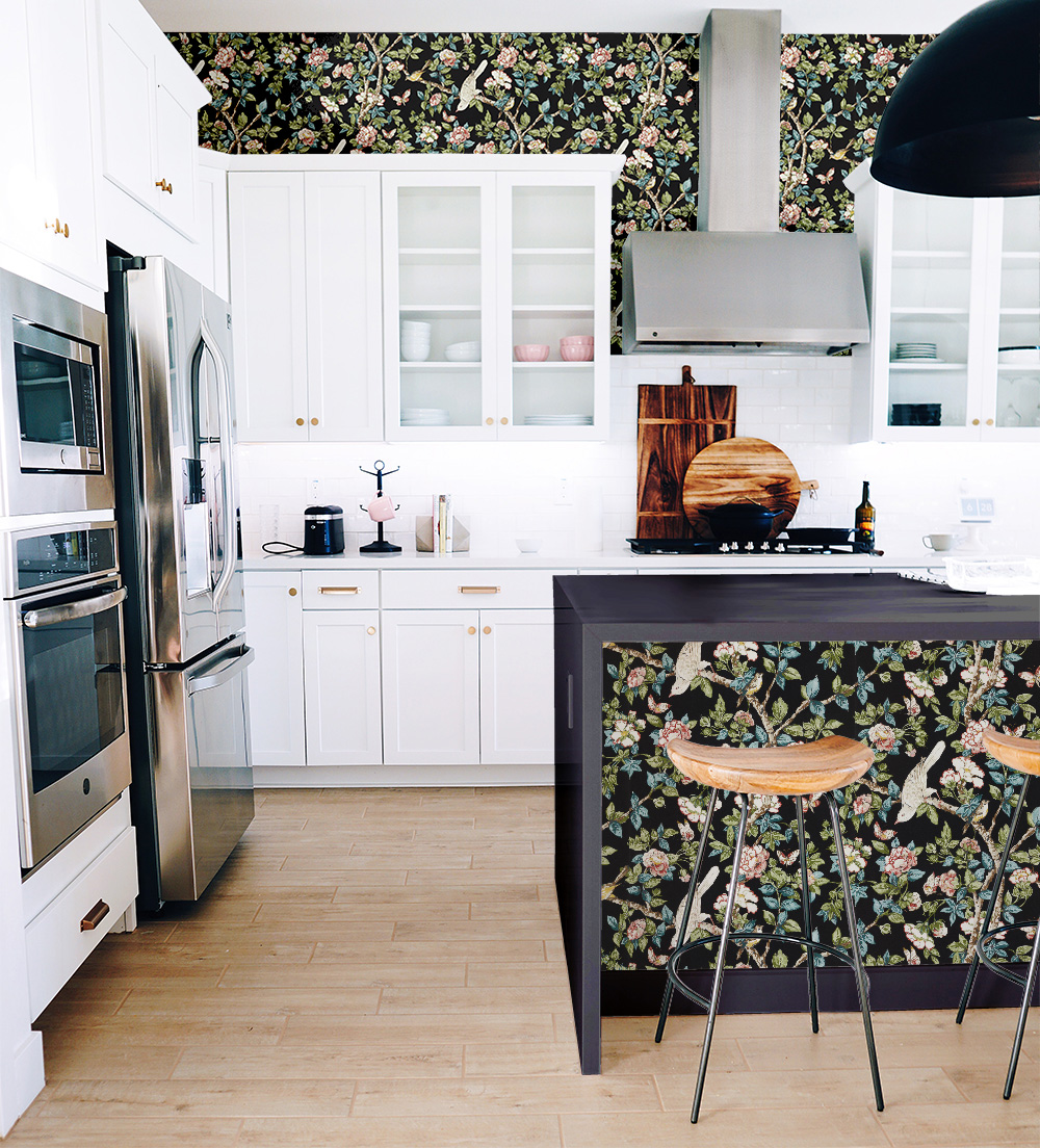 25 Wallpaper Kitchen Backsplashes With Pros And Cons - DigsDigs